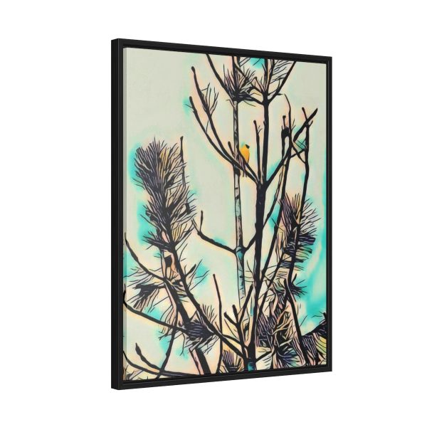 A very beautiful wall hanging of Avian Art - Unique Garden Bird Print | Colorful Birds Canvas Wall Art with wall decor wood frame solo side facing image