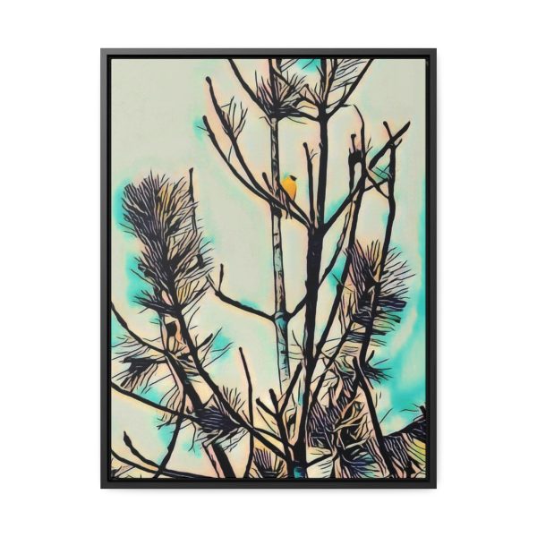 A very beautiful wall hanging of Avian Art - Unique Garden Bird Print | Colorful Birds Canvas Wall Art with wall decor wood frame solo front facing image