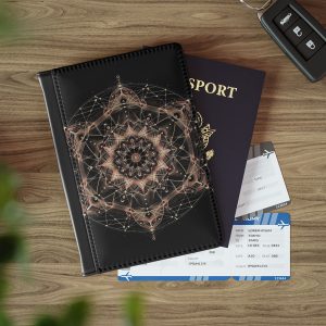 passport cover with a sacred geometry design