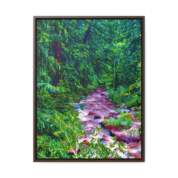 wall art enhanced image of a stream with trees surroundings Beautiful Scenery On Canvas | Steamboat Springs, Colorado | Wall Decor Wood Frame