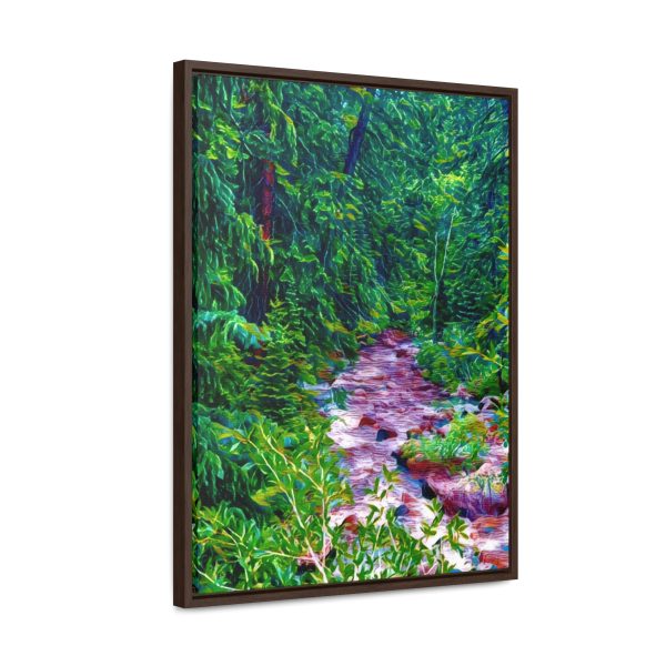 wall art enhanced image of a stream with trees surroundings Beautiful Scenery On Canvas | Steamboat Springs, Colorado | Wall Decor Wood Frame