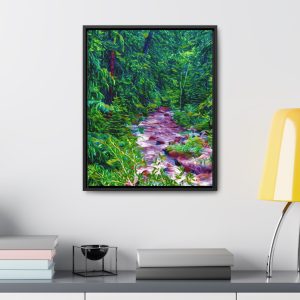 wall art enhanced image of a stream with trees surroundings Beautiful Scenery On Canvas | Steamboat Springs, Colorado | Wall Decor Wood Frame