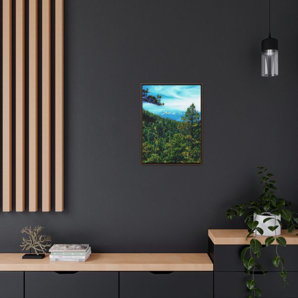 wall art of an image of a mountain view overlooking trees