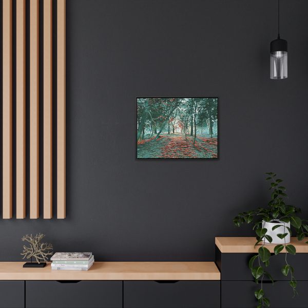 24x18 xlarge black wall decor wood frame Forest Framed Wall Canvas | The Chilterns | Wall Decor Wood Frame on dark background